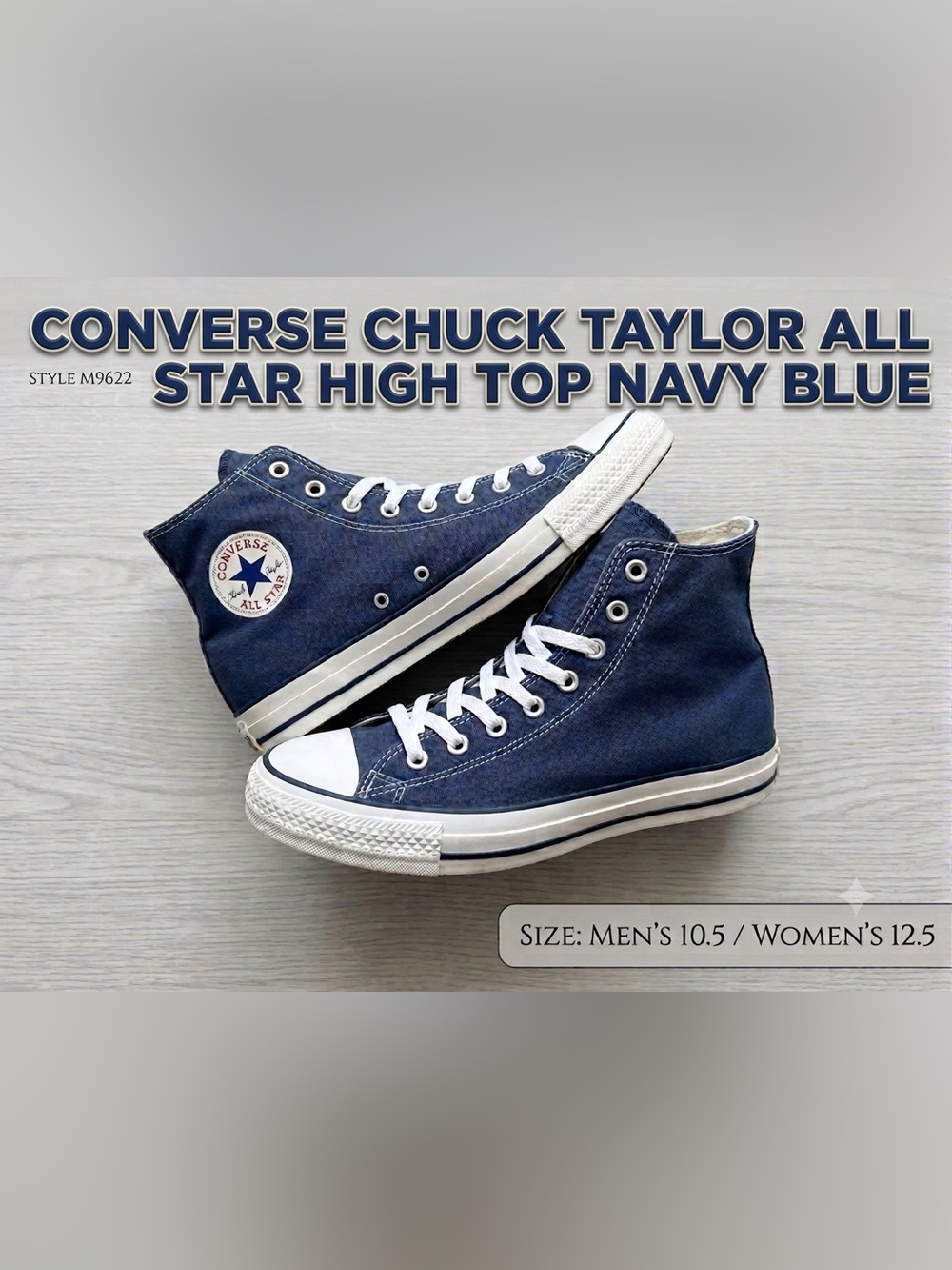 Converse Chuck Taylor All Star High Top Navy Blue - Men's 10.5 / Women's 12.5
